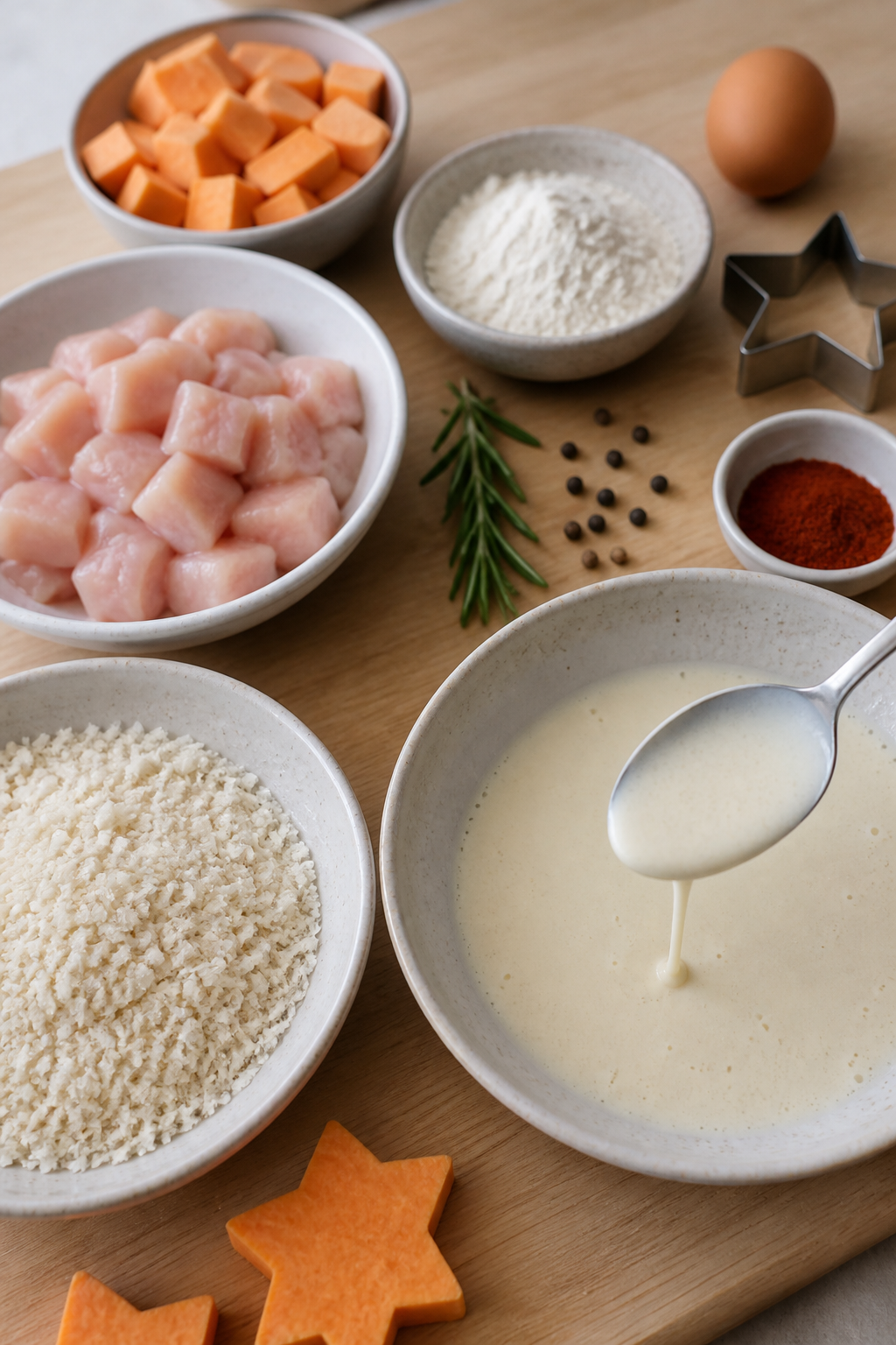 Step 6: Make batter and crumbs