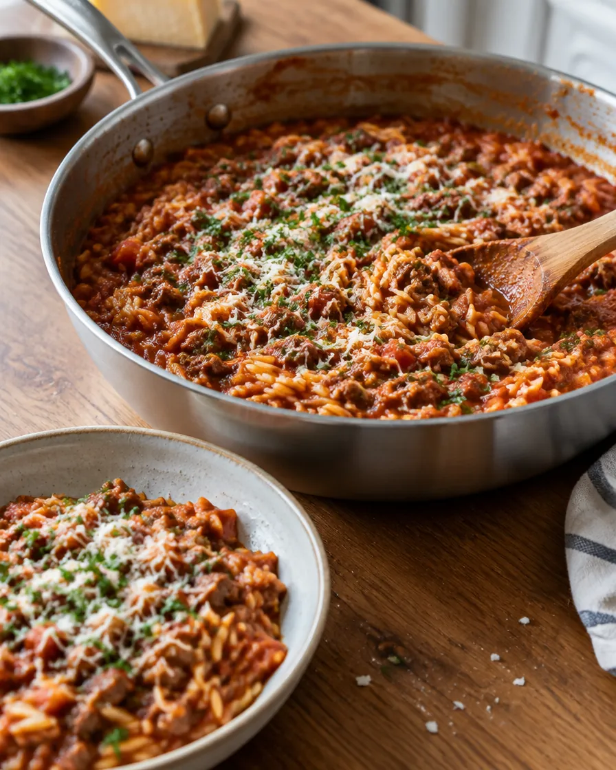 20-Minute One-Pan Beef Bolognese Orzo