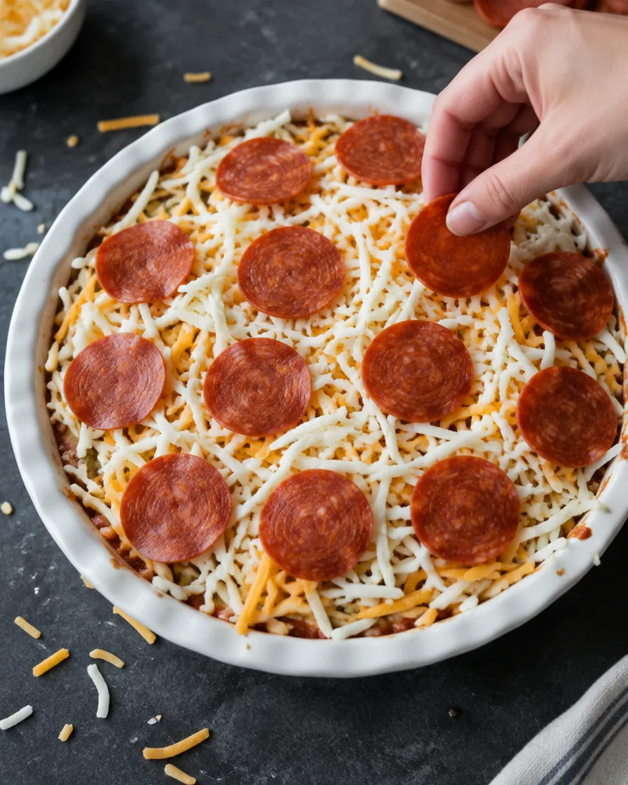 Step 8: Sprinkle on the tasty cheese, then the mozzarella, and finis