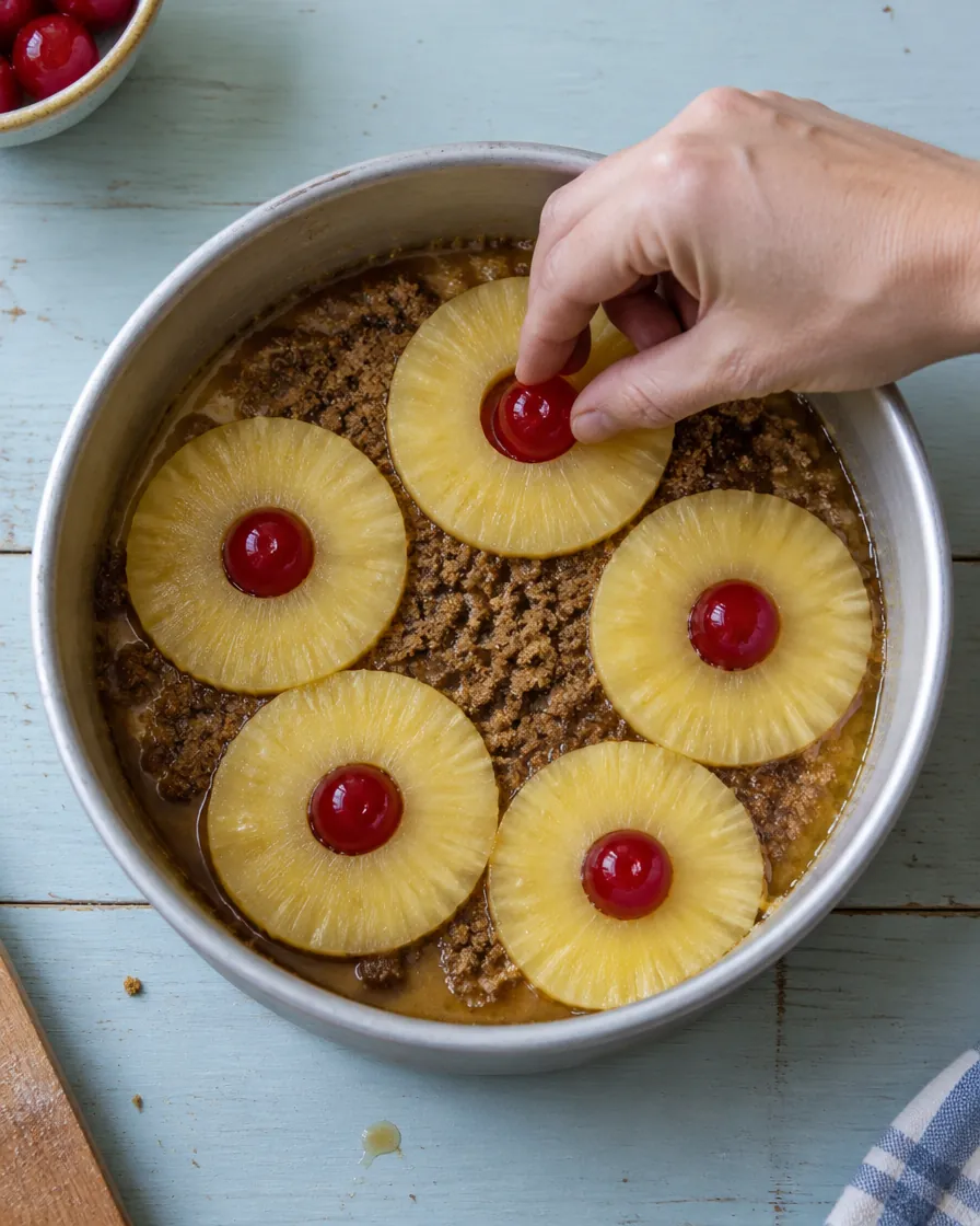 Step 2: Pour the melted butter into an ungreased 9x2-inch round cake