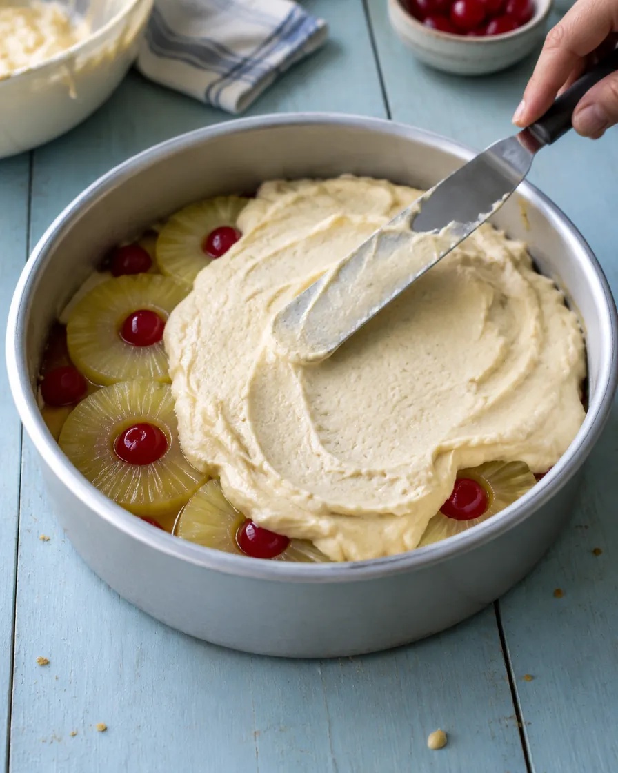 Step 5: Take the pan out of the fridge and spread the batter evenly