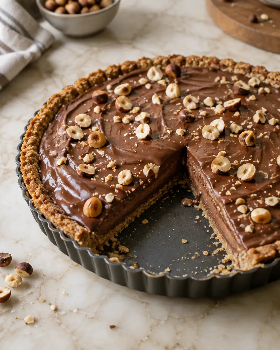 Chilled Chocolate-Hazelnut Cream Tart