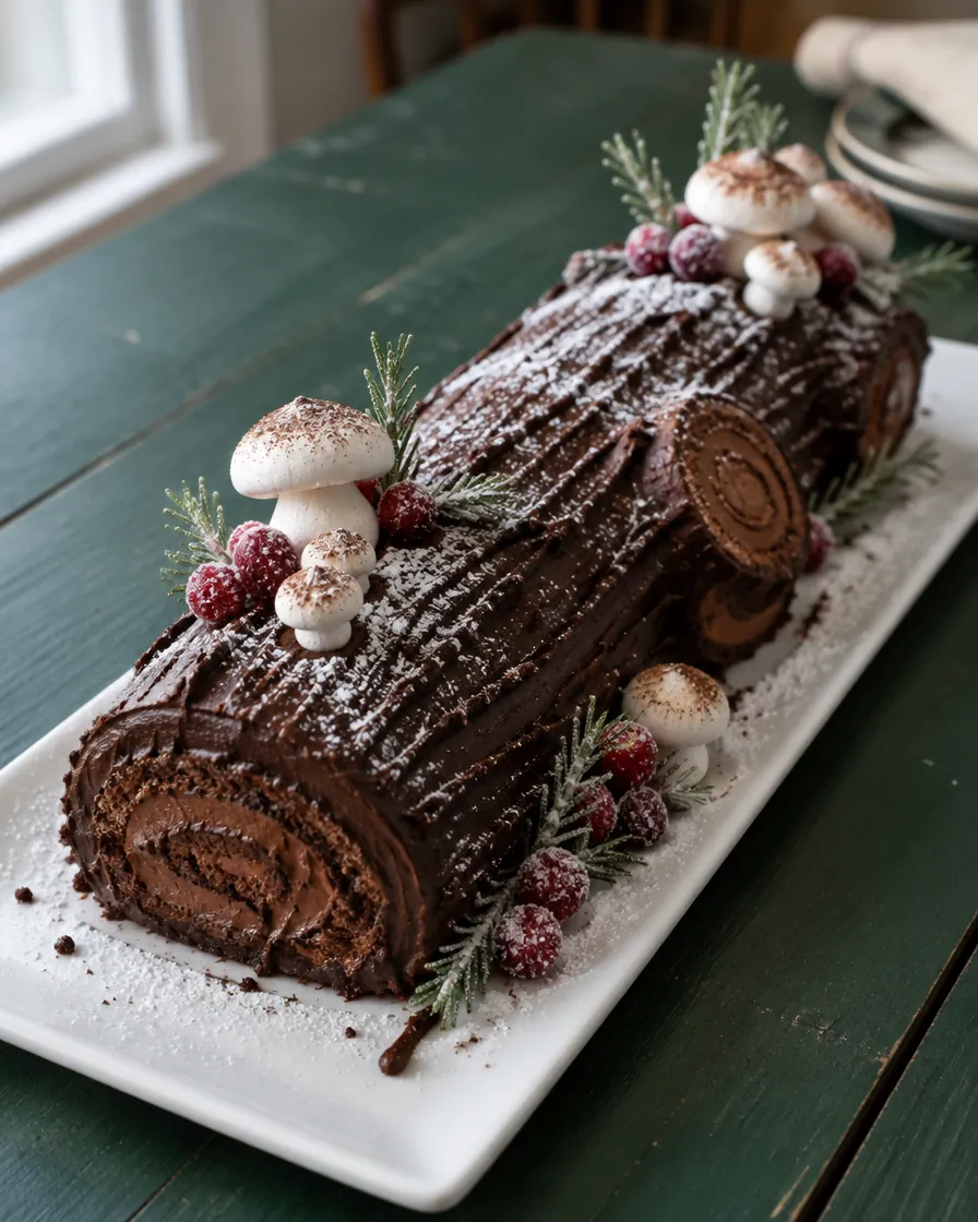 Chocolate Hazelnut Cream Yule Log (Bûche de Noël)