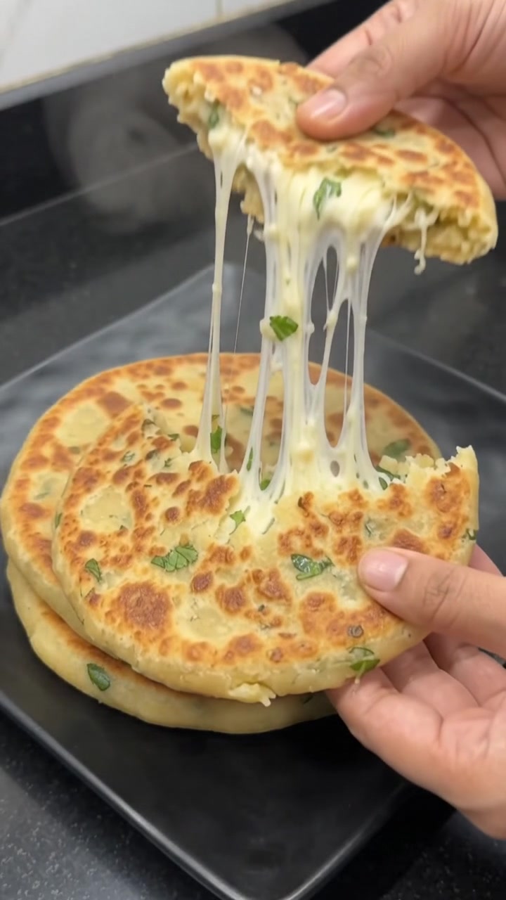 Cheesy Chicken-Stuffed Potato Flatbreads