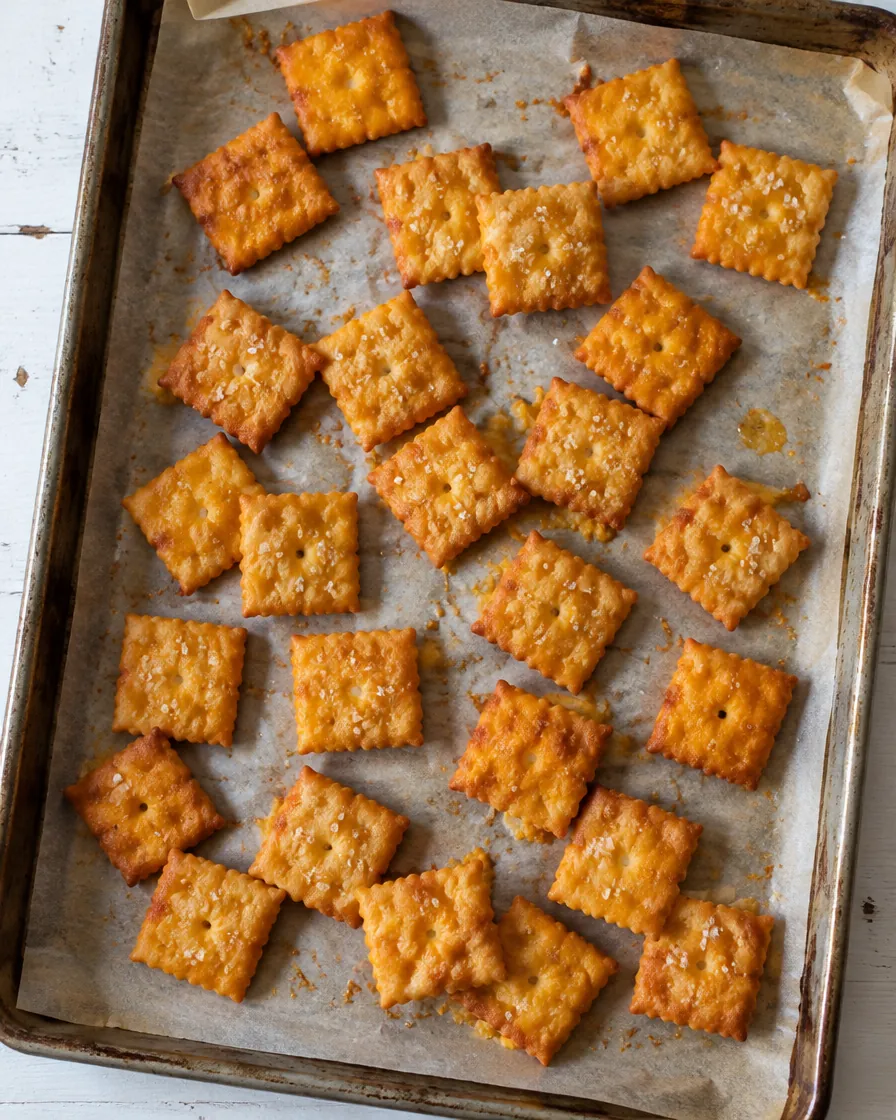 Crispy Homemade Cheddar Crackers