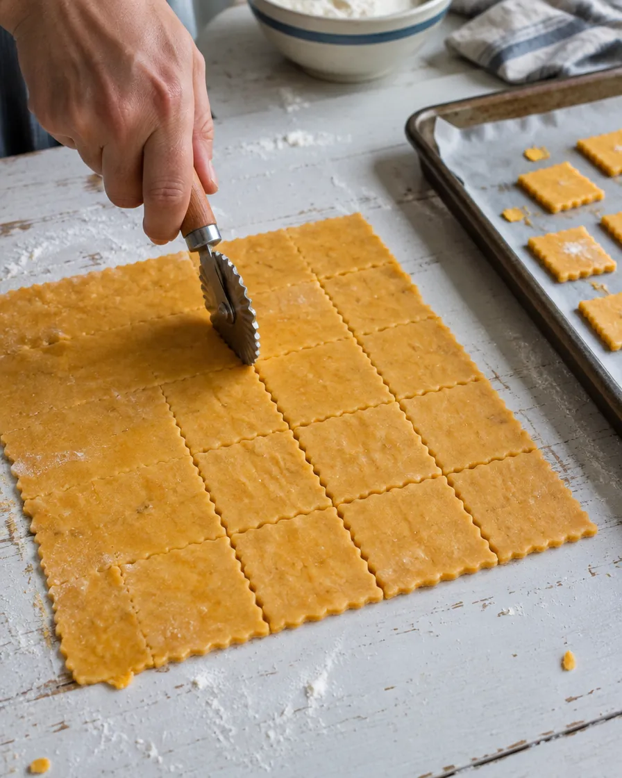 Step 4: Unwrap one square and roll it out on a lightly floured surfa