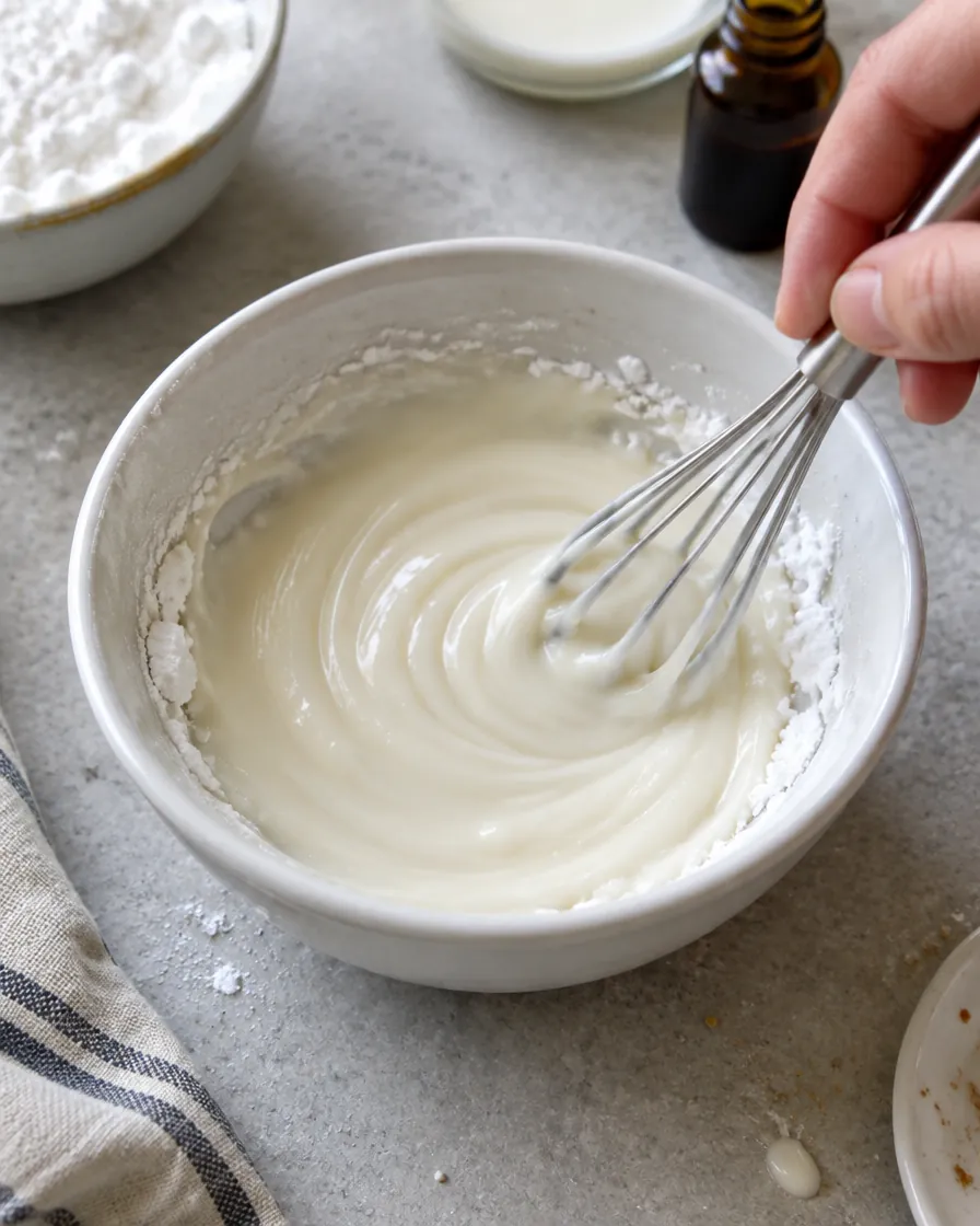 Whisking until smooth