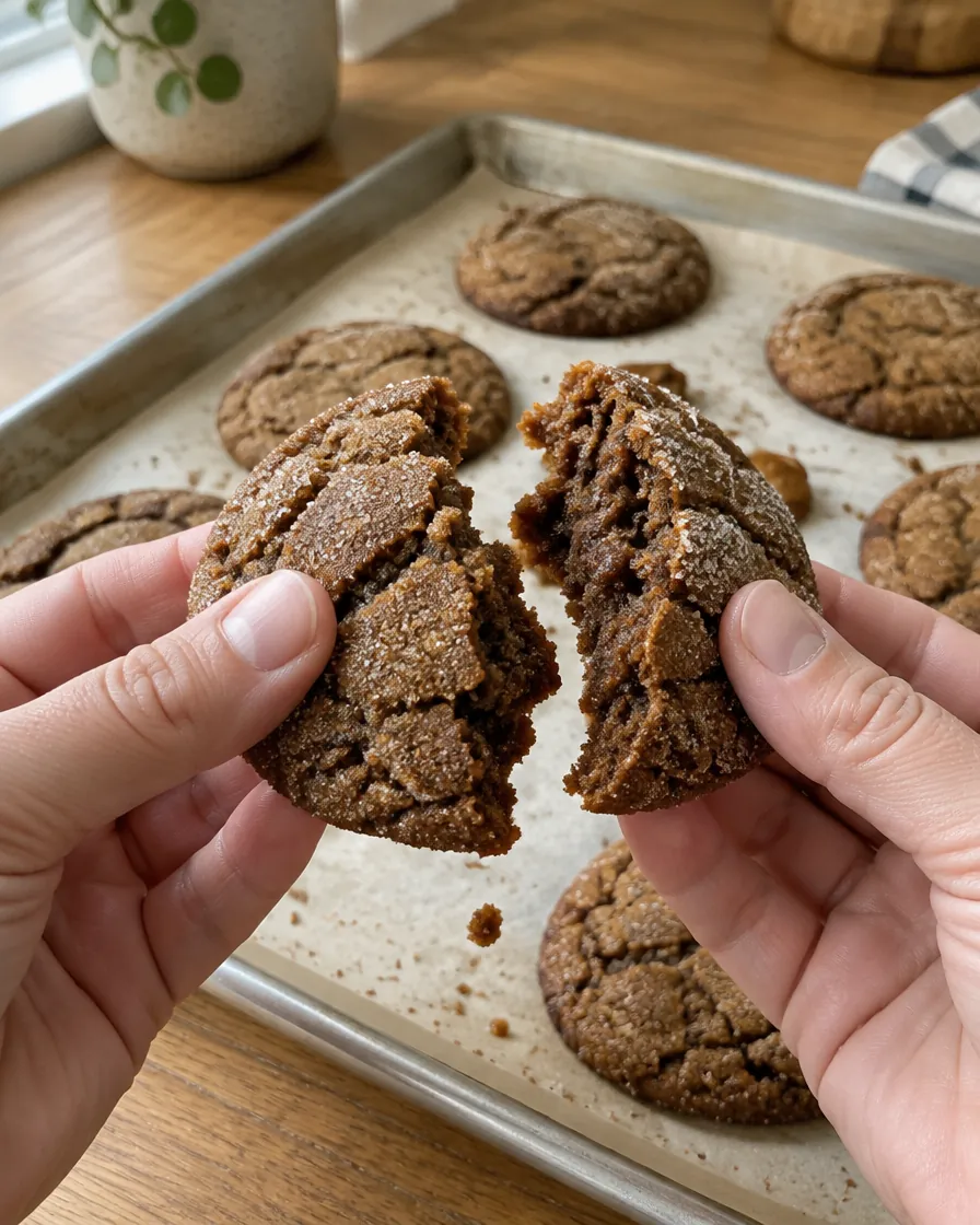 Cookie broken open, soft center
