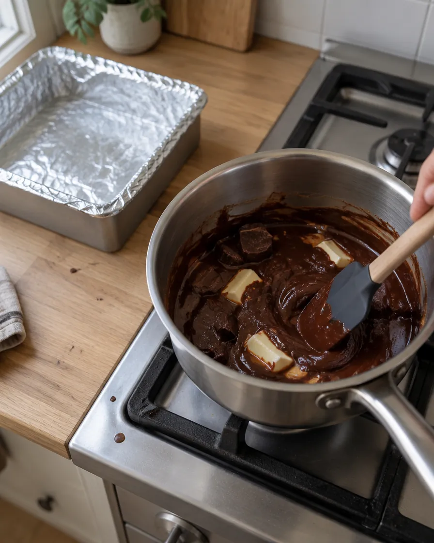 Step 1: In a medium saucepan over medium heat, melt the butter and c