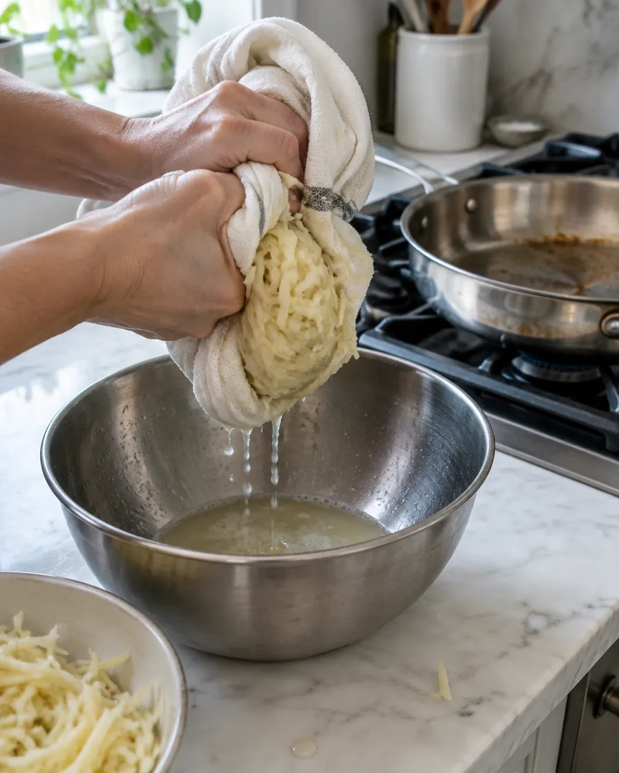 Step 3: Let them drain, then bundle the potato into a clean kitchen 