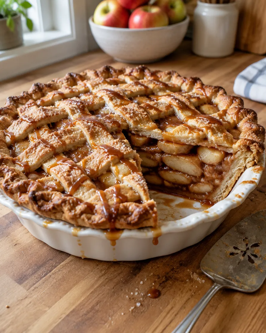 Lattice Apple Pie with Salted Caramel