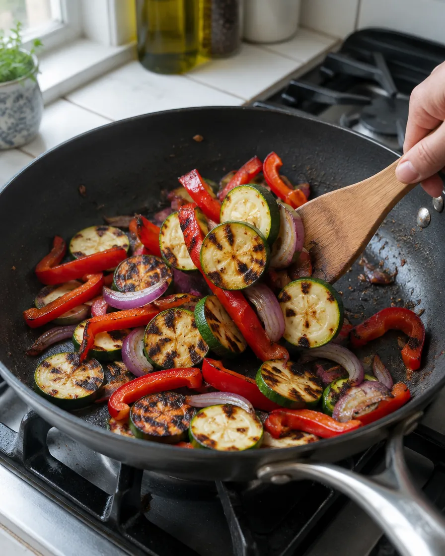 Step 5: Return the pan to high heat with the remaining 1 tbsp oil. C