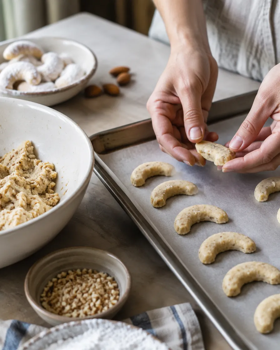 Step 3: Scoop 1 Tbsp (20g) of dough per cookie, roll it into a short