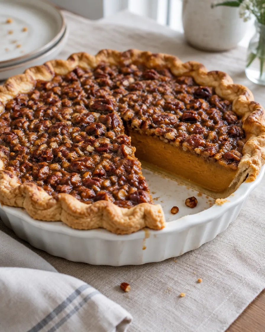 Pumpkin Pie with Pecan Praline Topping