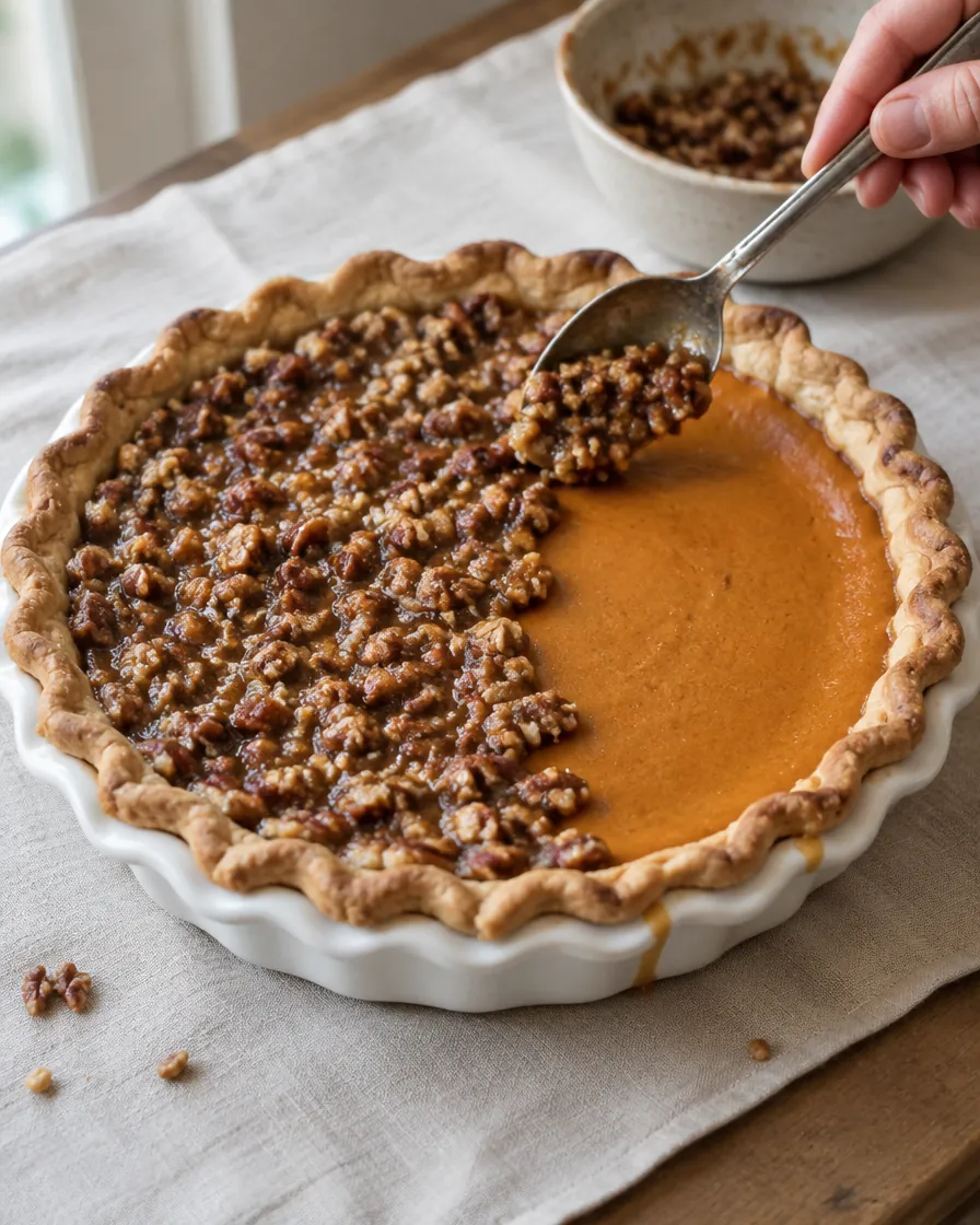Step 8: For the topping, mix the pecans and brown sugar with a fork,