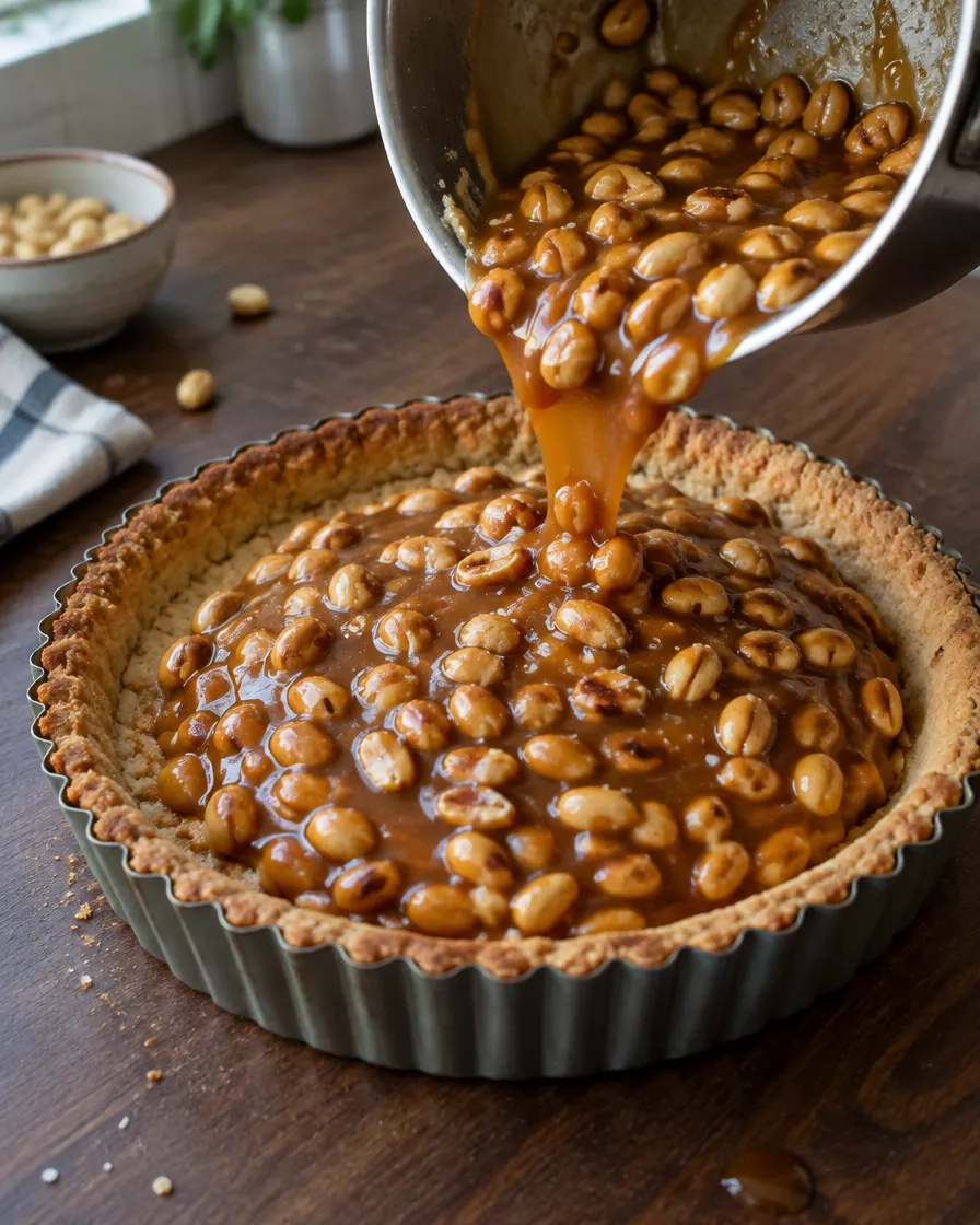 Step 3: Filling: stir the remaining 1 cup of peanuts into the salted