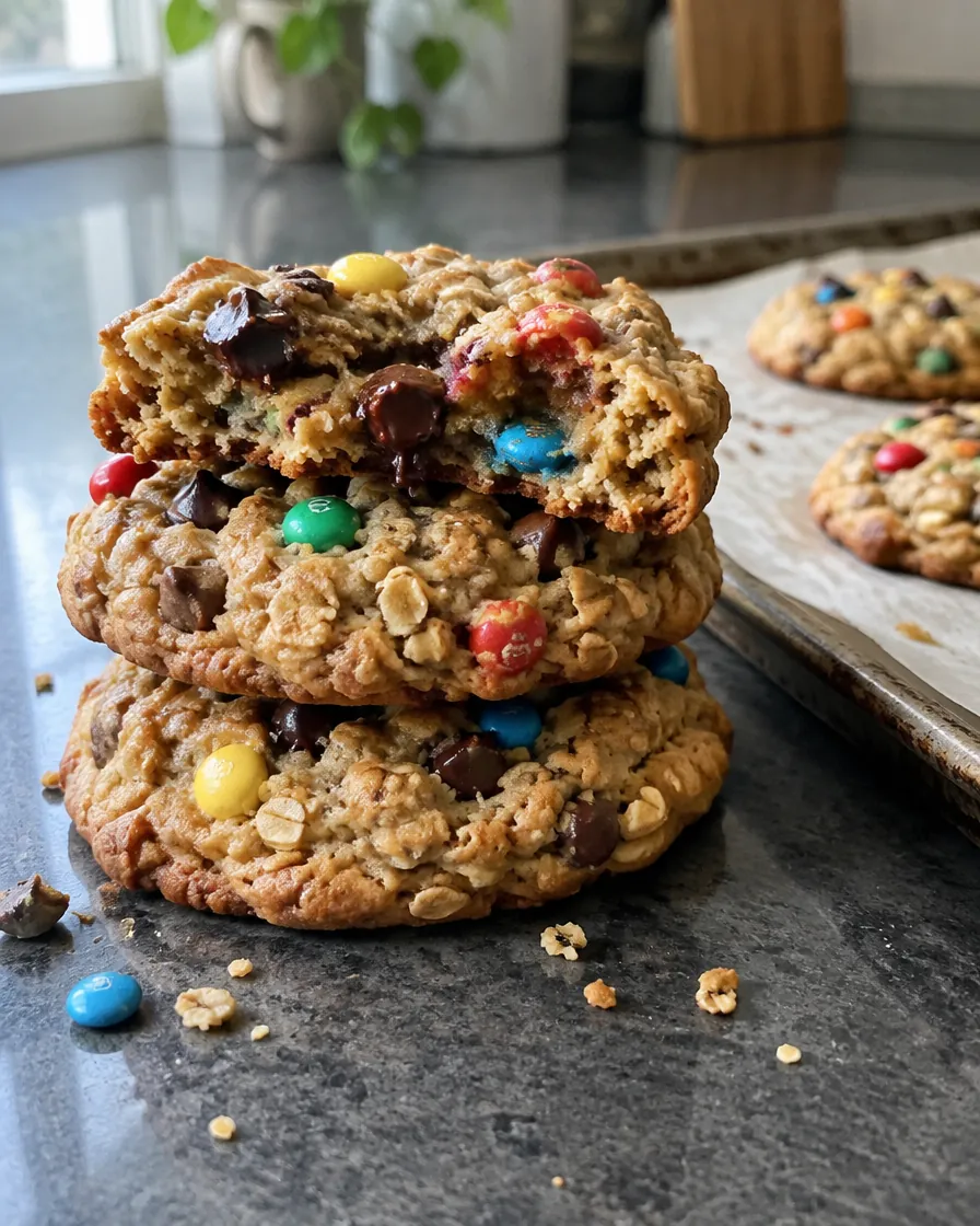 Stack with a cookie broken open