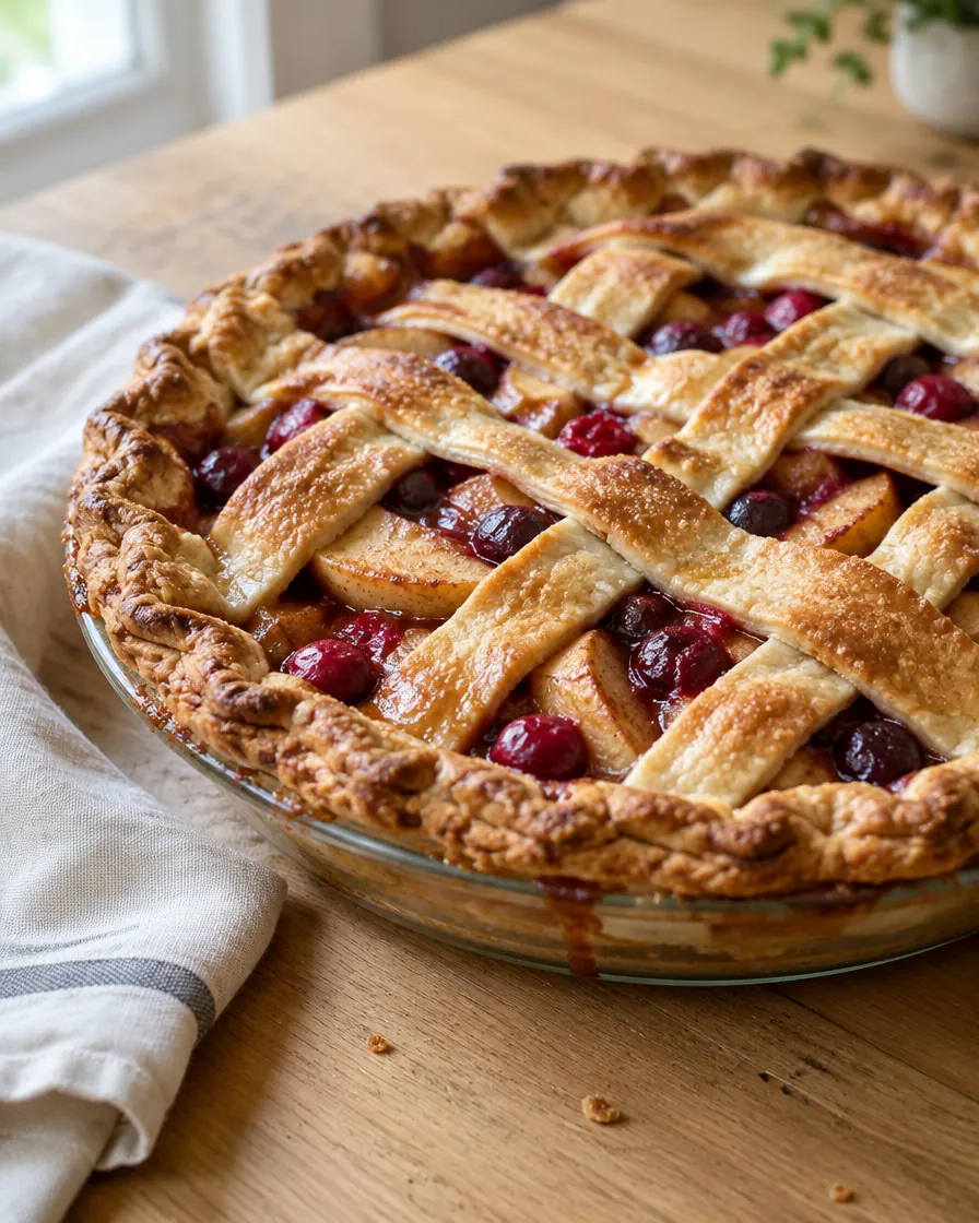 Spiced Apple Cranberry Lattice Pie