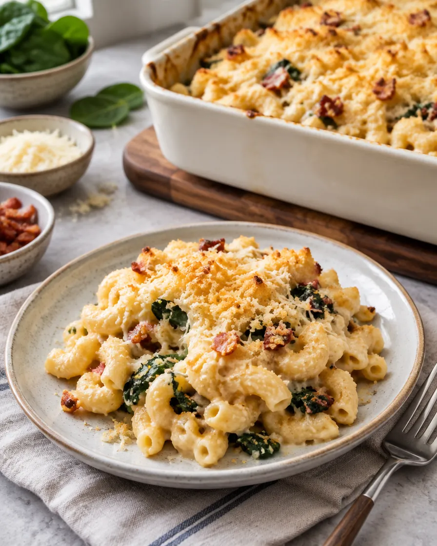 Three-Cheese Bacon Mac and Cheese