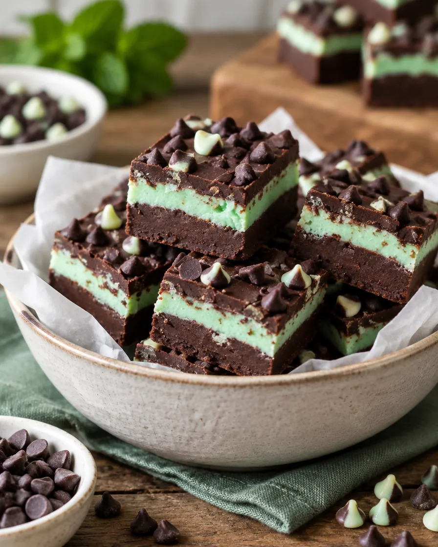 Three-Layer Mint Chocolate Fudge