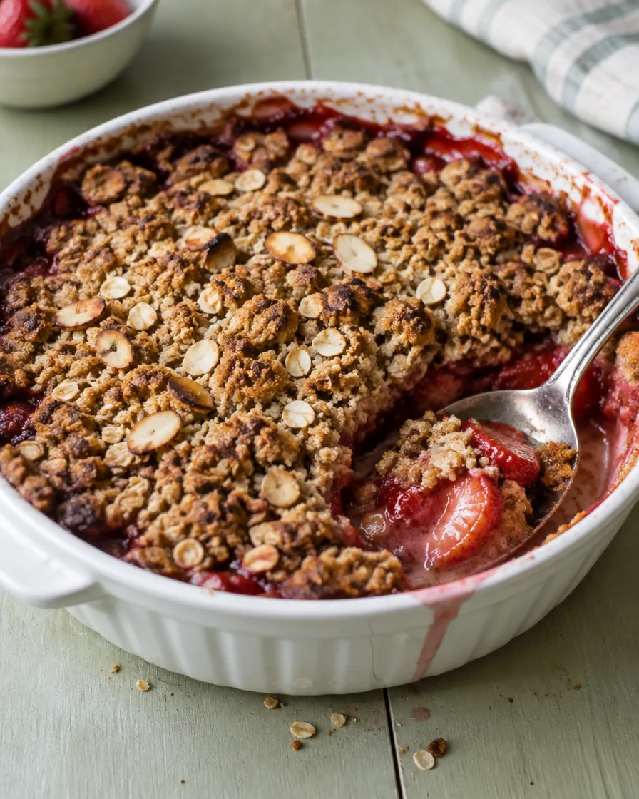 Vanilla Bean Strawberry Oat Crisp