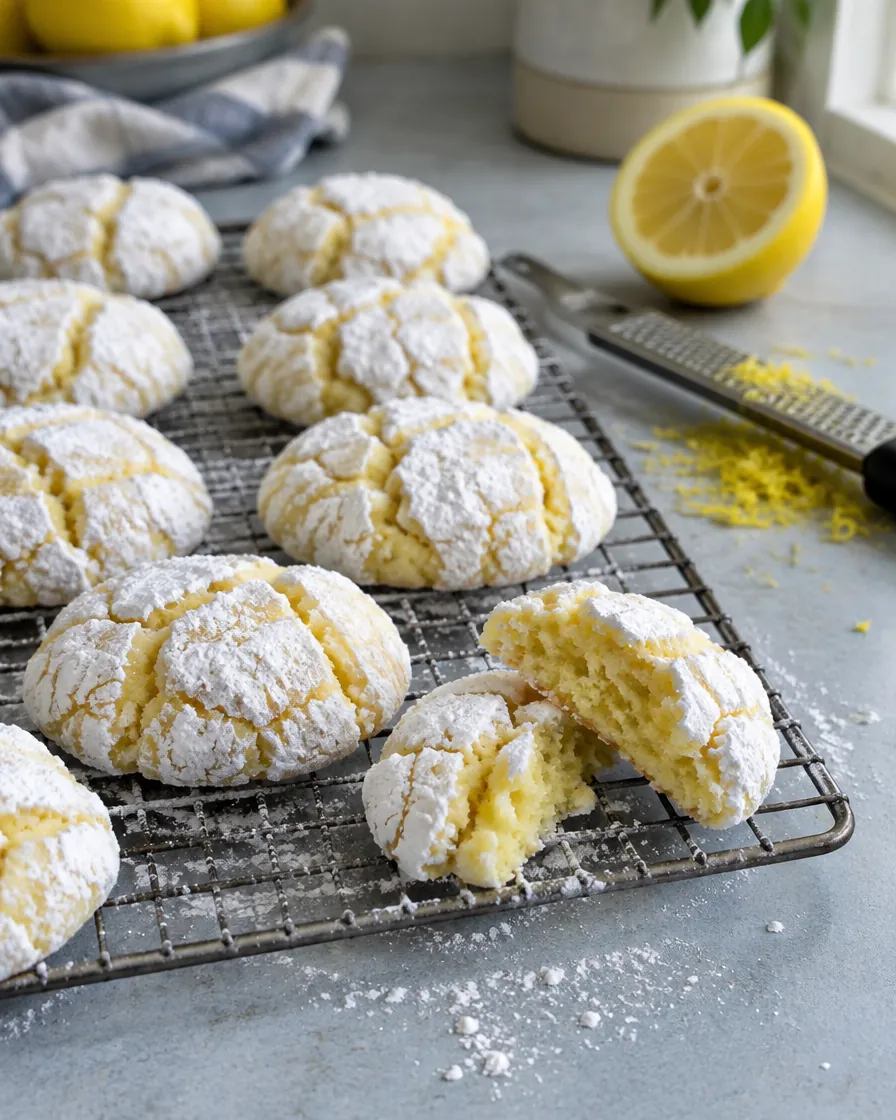 Zesty Lemon Sugar Crinkle Cookies