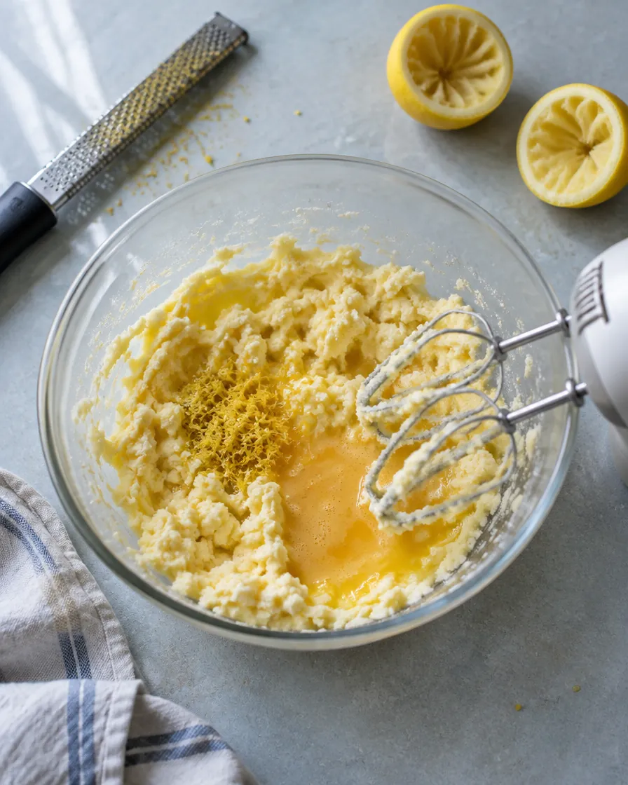 Step 2: Beat the butter and granulated sugar on medium-high speed fo